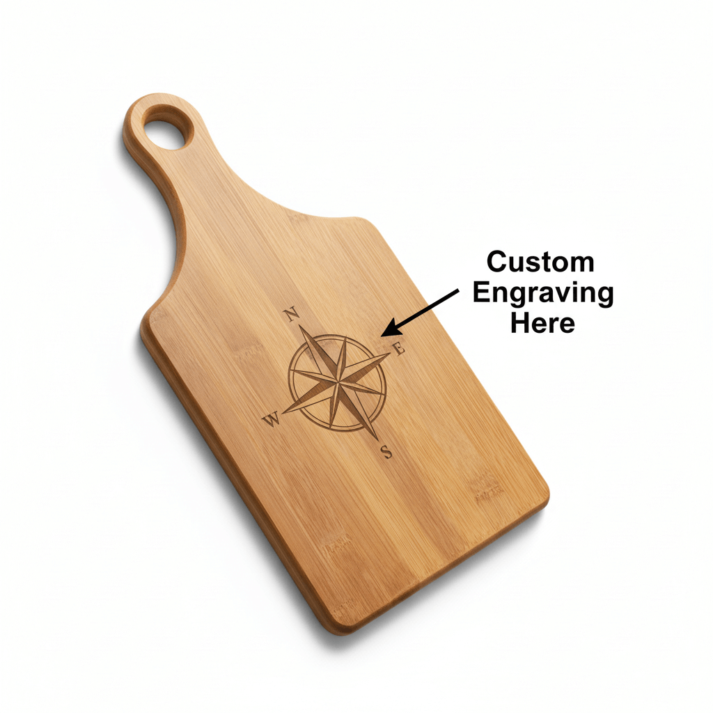personalized bamboo paddle cutting board with Personalized Engraving