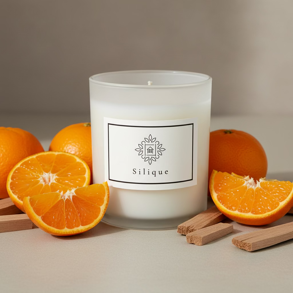 Mandarin & Sandalwood Scented candle -Classics White-1