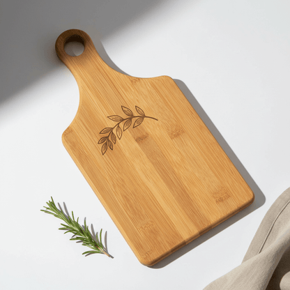 personalized bamboo paddle cutting board with Personalized Engraving